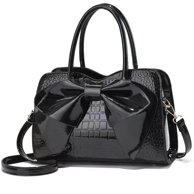 Senior Sense Crossbody Tas Tas Damestas Nieuwe Tas Handtas Temperament Middelbare leeftijd Strik Dames Enkele Schouder Glanzend . black