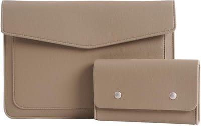 Laptoptas - Beschermhoes - Zakelijk en Reizen - Inclusief Organizer Pouch - Geschikt voor 15.3 inch - Bruin