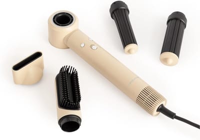 Haardroger en Styler - Luchtborstel Ionenvormer - Haar Stylen - 5-in-1 Multifunctioneel - 1300 W - Zand