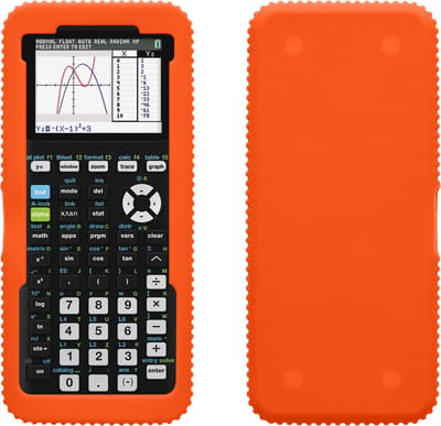 kwmobile grafische rekenmachine hoesje geschikt voor Texas Instruments TI-84 Plus CE hoes - Siliconen anti-slip case - Graphic calculator cover in oranje