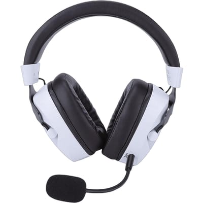 Casque de jeu sans fil compatible Switch PC 2,4 GHz Bluetooth 5.4 Casque avec réduction de bruit Lumière RGB Son Surround 7.1 blanc noir