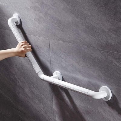 Badgreep 135 graden - Douchegreep Grijpstang - Veiligheid in badkamer - Roestvrij staal PVC - 40x40 cm - Zilver