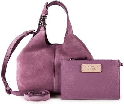 COCCINELLE Leren handtas schoudertas C-Easy Handbag Suede Jellyfish paars