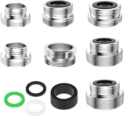 Set van 7 Stuks Kraanadapters met Seals voor Tuinslang, Draadadapter en Waterkraan - Geschikt voor Keuken en Buiten (16-28mm)