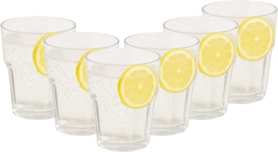 OTIX Kunststof Drinkglazen - 6 Stuks - Limonadeglazen - Waterglazen - Strand - Camping Servies - 275ML - Glazen - OCEANI