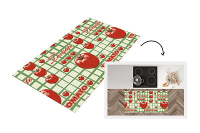Keukenloper - Loper keuken - Tomaat - Patronen - Fruit - Vintage - 120x60 cm - Keukenloper vinyl