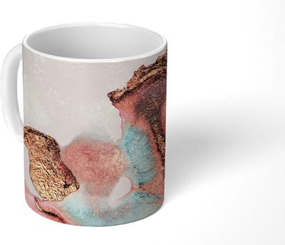Mok - Koffiemok - Inkt - Pastel - Abstract - Mokken - 350 ML - Beker - Koffiemokken - Theemok