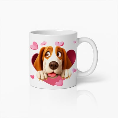 Schattige Hond in Hart Ontwerp Mok – Lief Cadeau voor Hondenliefhebbers