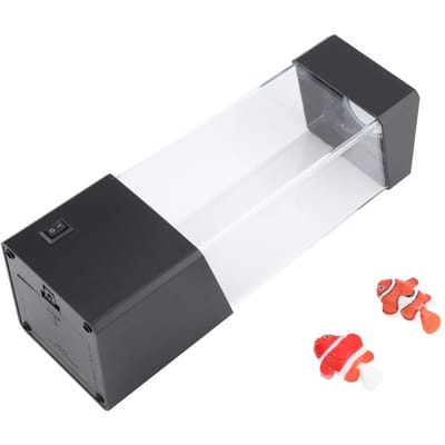 Ontspannende Sfeerlamp voor Bed, Vulkaan Water Aquarium Vissentank LED Licht Hot HG black
