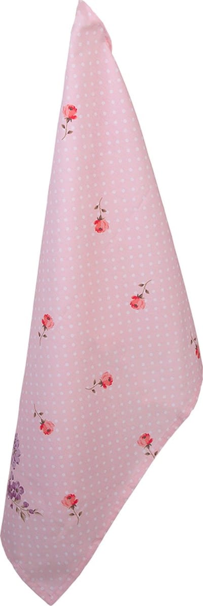 Clayre & Eef Theedoek 50x70 cm Roze Paars Katoen Rozen