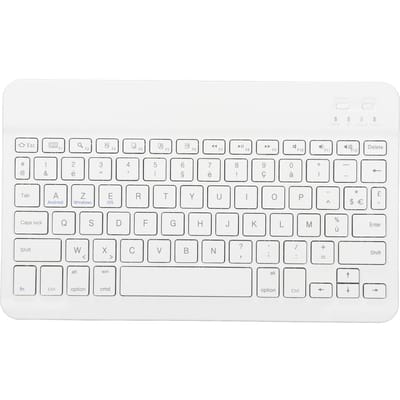 10 inch draadloos toetsenbord, slank, waterdicht, schaarmechanisme, draadloos Bluetooth, Frans AZERT-toetsenbord voor wit