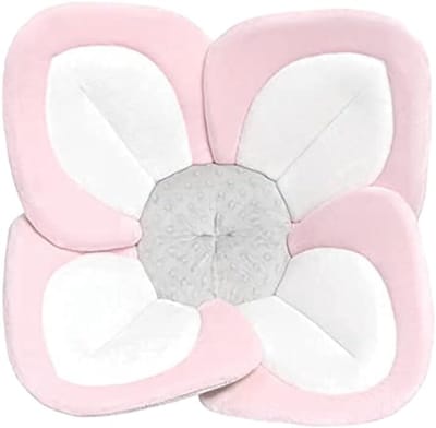 Zacht en comfortabel babybadkussen, vrolijke en ontspannen stof, badbloem badzitje mesh, 80 cm,roze