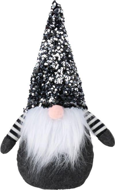 Arti Casa Kerst Kabouter - Gnoom Kerstdecoratie - Gnome 18x36 cm - Kerst Gnome met Glitters - Kerstversiering Gnome Kerst - Zwart
