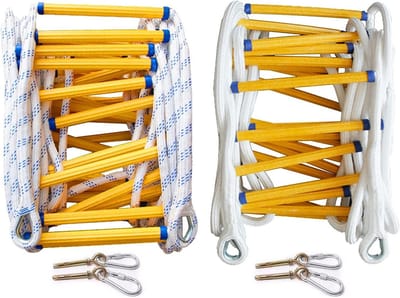Noodladder - Ontsnappingsladder - Veilige Ontsnapping - Slijtvast Polyester - 12 m - Zwart