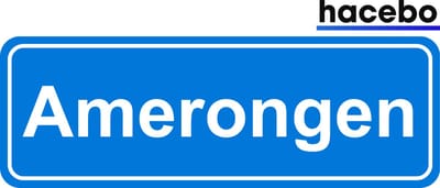 Hacebo - Plaatsnaam Sticker - 29x10 CM - Amerongen sticker - Verkeersborden sticker - grappige cadeaus - Amerongen