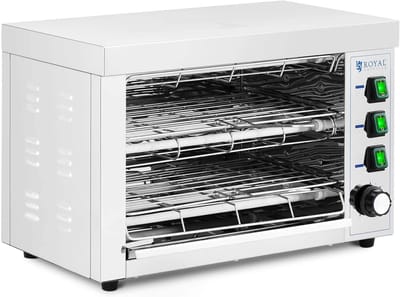 Elektrische Grill - Salamander Grill - Gratineren en Grillen - 2 Racks Instelbaar - 33 x 49 x 28 cm