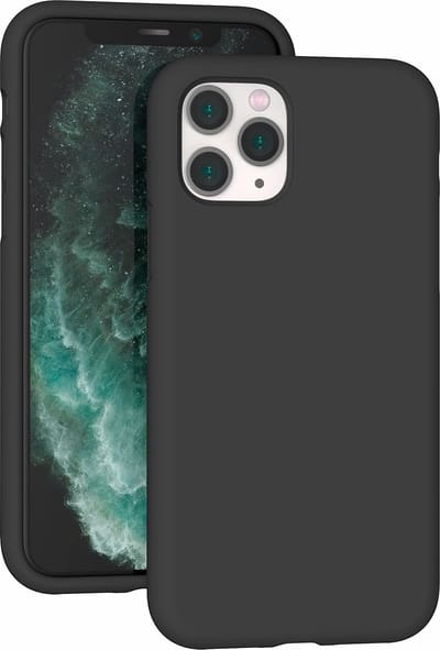 AziLine Zwarte Silicone Case Geschikt voor iPhone 11 Pro Max - AziLine Zwarte Bescherming Hoesje - Premium Zwarte Backcover geschikt voor iPhone 11 Pro Max