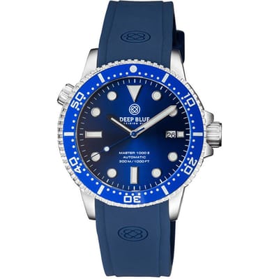 Deep Blue Master 1000 II MSTR442DKBLUBLUSTRP Heren Horloge 44MM 30 ATM