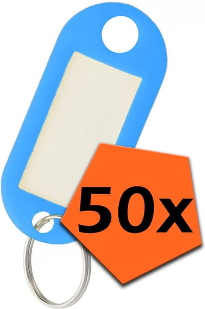 Sleutelhanger Bagagelabel Gekleurde Sleutellabels Sleutelhangers Naamlabel Blauw - 50x