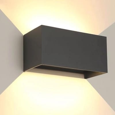 Moderne 25W LED Wandlamp voor Binnen en Buiten - Waterdicht, Verstelbare Stralingshoek, Aluminium, Zwart, 3000K Warmwit Licht