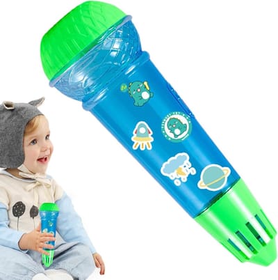 Kinder Microfoon Speelgoed - Spraakwisselaar Geluid - Zingen Muziek Maken - Fysieke Echo Effecten - 24.5 cm Lengte - Groen