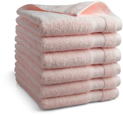 DoubleDry Hotel Handdoeken 50 x 100 cm – Set van 6 – 100% Katoen 500 g/m2 – Zacht & Absorberend - Perzik