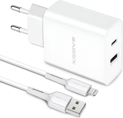 Dual Snellader met geschikt voor iPhone Oplader Kabel 1 Meter - Voor 14 Pro Max en ouder