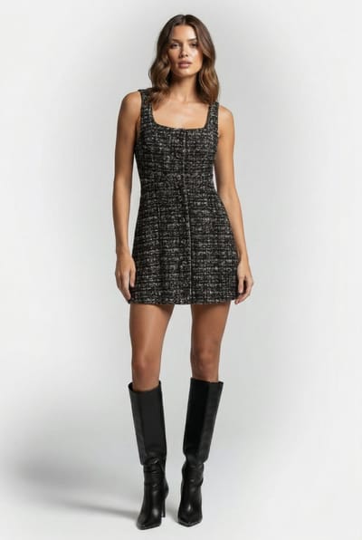 & Other Stories Rosali Tweed Dress Black Maat: 34 | Mini Jurken Outlet | Dames | Zwart