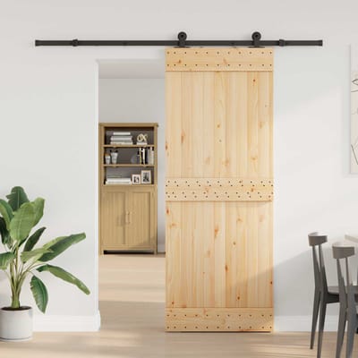 vidaXL - Schuifdeur - NARVIK - 80 - x - 210 - cm - (213,5 - cm) - Naturel - en - Zwart
