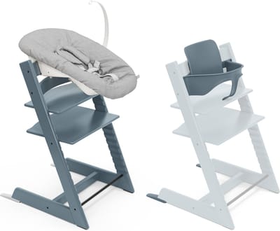 Stokke Tripp Trapp-kinderstoel, fjordblauw (inclusief stoel en babyset2) met newbornset - veilig, verstelbaar, ergonomisch ontwerp