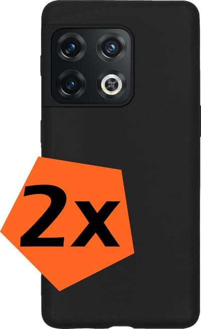Hoes - 2 Stuks - Geschikt voor OnePlus 10 Pro - Sterk & Shockproof - Case Siliconen - Back Cover - Telefoon Hoes - Zwart