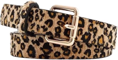 Dames Riem - Leopard Print - Outfit Accessoire - Duurzaam PU Materiaal - 105 x 2.3 cm - Bruin