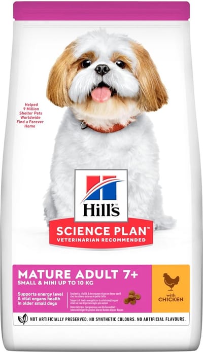 4 x HILL'S SCIENCE PLAN Small & Mini Mature Adult 7+ Hondenvoer met Kip 3 kg
