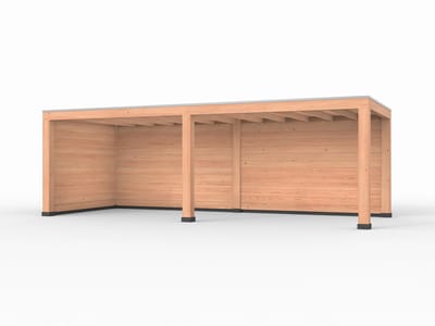 Douglas overkapping, 750 x 300, met achterwand en zijwand, Westwood Modern Plus