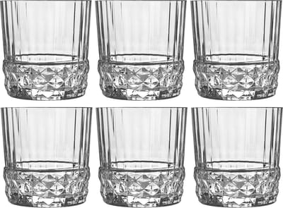 GLAMOMAX'S Choice - Transparante Retro Waterglazen '20s - Transparant - 37 cl - 6 stuks - Drinkglazen - Vaatwasserbestendig - Vintage glaswerk
