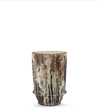 Serax Bloempot-Plantenbak Dune Kelly Wearstler Wit-Donker Bruin D 26 cm H 38 cm