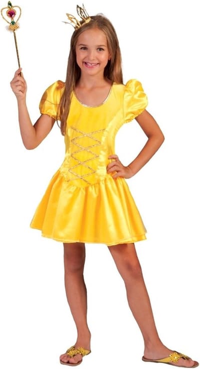 Geel prinsessen verkleed jurkje voor meisjes - carnavalskleding voor kinderen 116