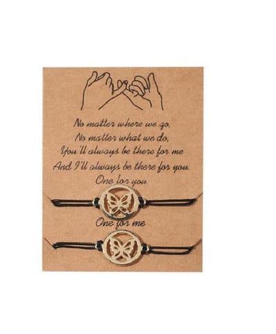 Akyol - Vriendschapsarmband – Vriendschap - Pinky promise -best friends armband -bestfriends cadeau -vriendinnen armband -cadeau voor vriendin -kerst cadeau armband-Armband – Vriendinnen – Bff – Geschenk - Vlinder - 30 cm