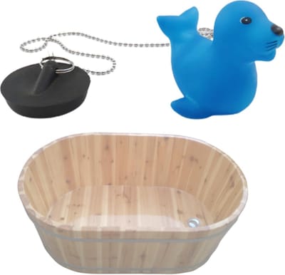 Badstopper met Ketting - Afvoerstop Universeel - Bad en Douche - Drijvend Ontwerp - 5 x 5 x 8 cm
