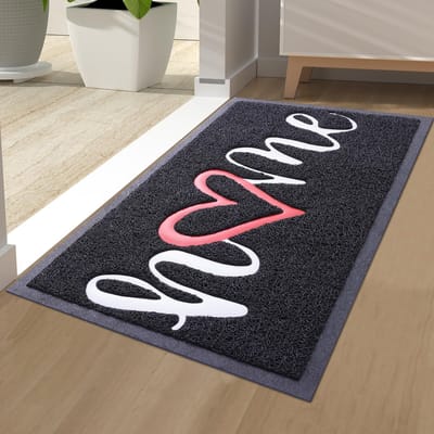 Home Deurmat voor buiten en binnen, antislip, vuilvangmat, deurmat, wasbaar, deurmat voor buitendeur, entree, tuin, 40 x 60 cm, zwart