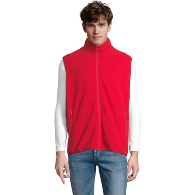 SOLS Uniseks Fleece Bodywarmer met rits voor volwassenen (Rood)