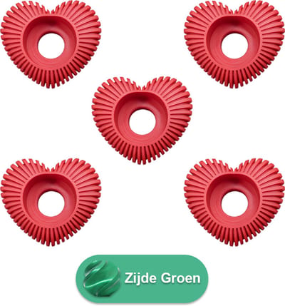 Waxinelichthouder Hart Gestreept - Zijde Groen - 3d geprint - Geschikt voor LED waxinelichtjes – Moderne woonaccessoire – Stijlvolle waxinelichthouder - 5 stuks