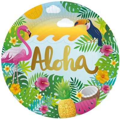 Globos Paper Plates 23cm Aloha - 8 pcs.
