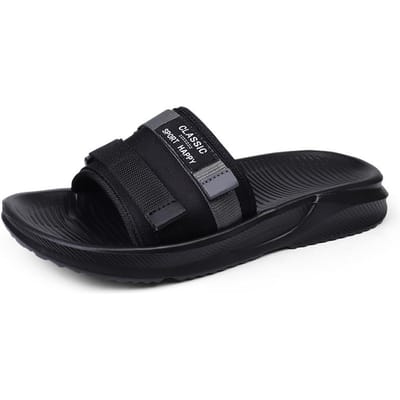 Comforts Schoenen Heren Slippers Zomer Heren Orthopedische Sandalen Mode Heren Strand Slippers Unisex Zachte Sandalen met Voetboogondersteuning 42 zwart