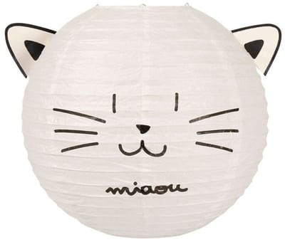 Ostaria Japanse bol lampion - Kat/Poes thema - D35 cm - Sint Maarten lampion - Tuinfeest - Versiering - Kinderfeestje