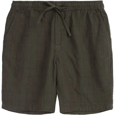 Linnen Geruite Shorts KnowledgeCotton Apparel Fig