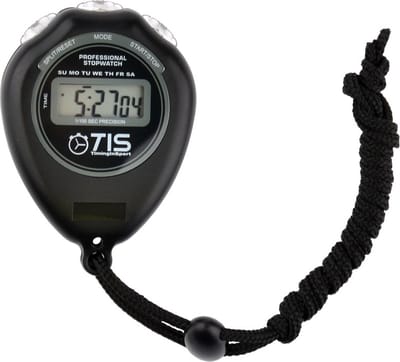 Tis Stopwatch Pro Met Nekkoord 8 X 6 Cm - zwart