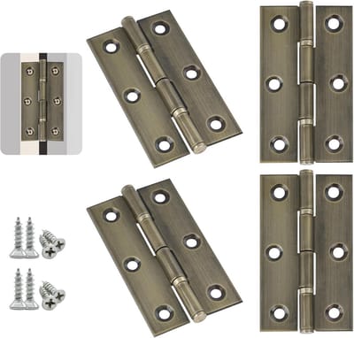 Inklapbare Deurscharnieren 4 stuks - Roestvrij Staal - 70 x 40 x 1,3 mm - Verstelbaar & Corrosiebestendig