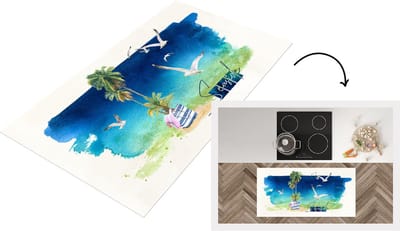 Keukenloper - Loper keuken - Strand - Vogel - Lucht - 120x60 cm - Keukenloper vinyl
