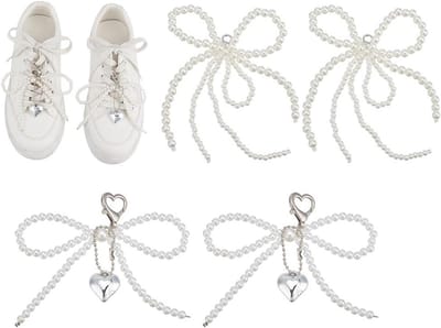 Ronte - Schoenbedels Set van 4 - Vlinderdas & Kant - Schoenaccessoires & Sieraden - Kunststof